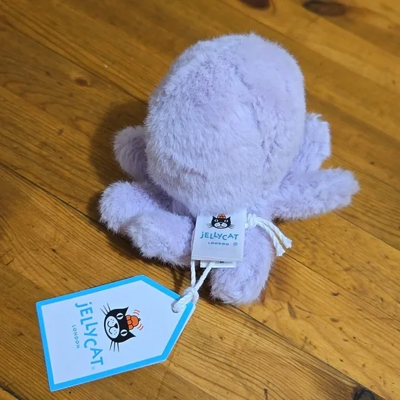 Jellycat Fluffy Octapus 3x4x4" Soft & Plush NWT - Picture 3 of 5